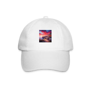 A café in the sunset at the edge of the world - Baseball Cap - white/white - Front