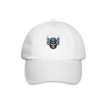 Skull bike helmet - Skull with cycling helmet - Baseball Cap - white/white - Front