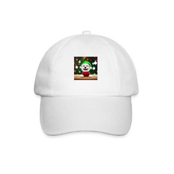 Chien mignon dans le sentiment de Noël - Casquette classique - blanc/blanc - Devant
