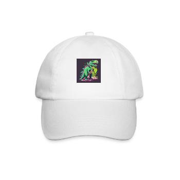 T-Rex en colère - Casquette classique - blanc/blanc - Devant