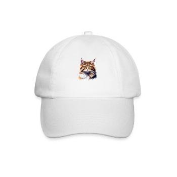 Maine Coon Cat Kitten Cat Owner Male Cat - Baseball Cap - white/white - Front