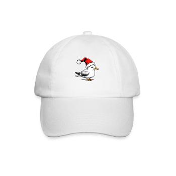 Weihnachts-Möwe mit Mütze - Baseballkappe - Weiß/Weiß - Vorne