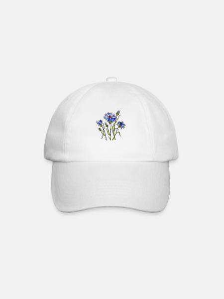 Blumen - Baseballkappe - Weiß/Weiß