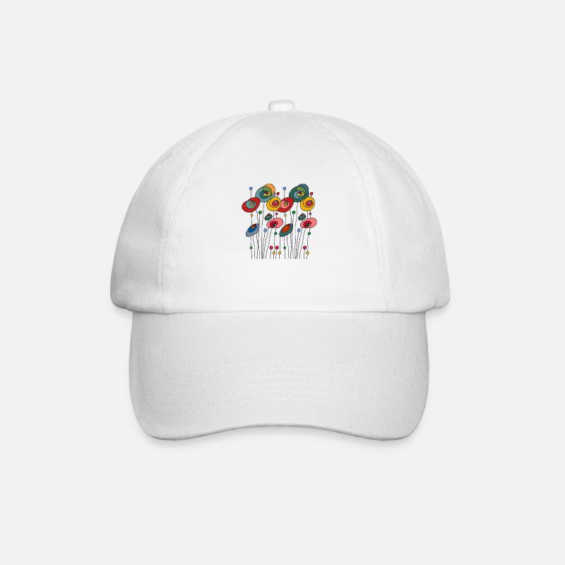 Blumen - Baseballkappe - Weiß/Weiß