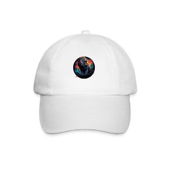 Lion sur la montagne Éclaboussures de motivation - Casquette classique - blanc/blanc - Devant