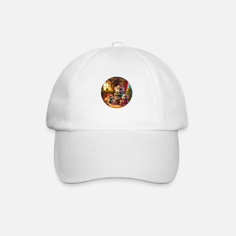 Noël avec les souris - Casquette classique - blanc/blanc