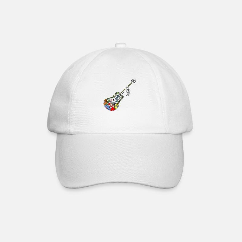 Gitarre - Baseballkappe - Weiß/Weiß