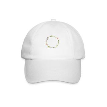 Couronne de fleurs de champ Boho personnalisable - Casquette classique - blanc/blanc - Devant