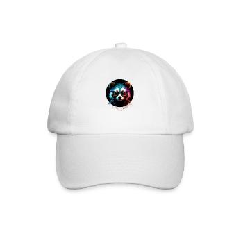 Hipster raccoon - Baseball Cap - white/white - Front