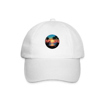 Florida Beach Plage Palmiers Soleil - Casquette classique - blanc/blanc - Devant