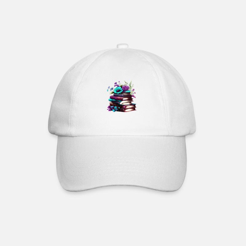 Book Reading Books Reader Gift Book Lover - Baseball Cap - white/white