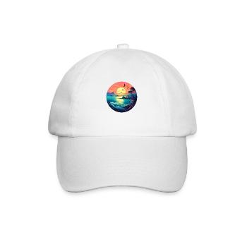 Sunset beach - Baseball Cap - white/white - Front
