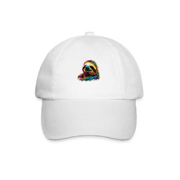 Sloth pop art - Baseball Cap - white/white - Front