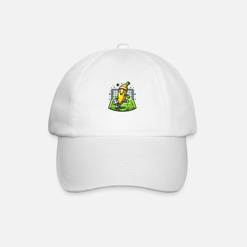 Fußball Banane - Baseballkappe - Weiß/Weiß