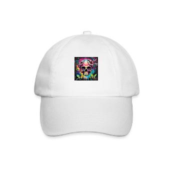 Skull - Baseball Cap - white/white - Front