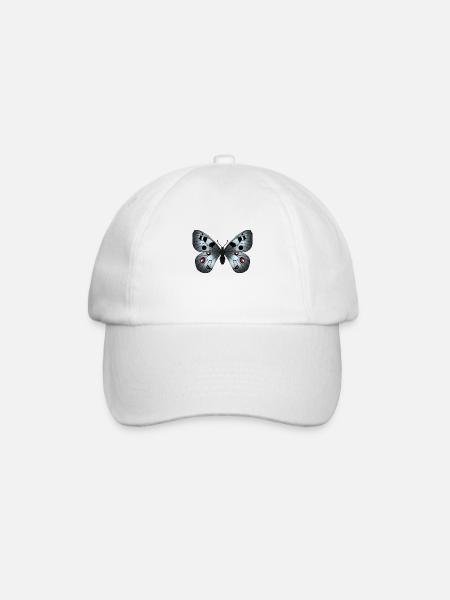 Schmetterling grau - Baseballkappe - Weiß/Weiß