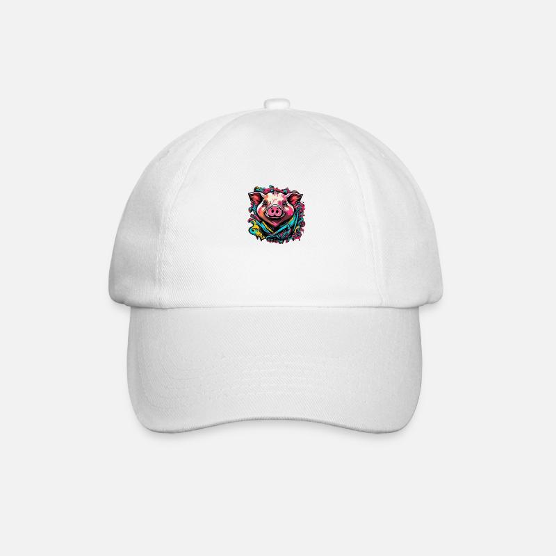 Cochon porte-bonheur Cochon - Casquette classique - blanc/blanc