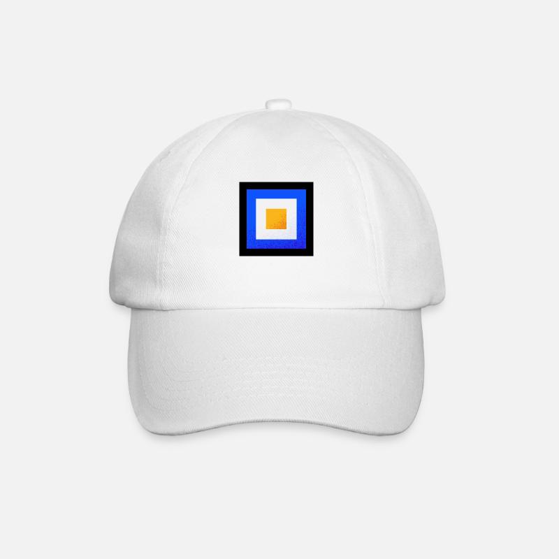 Squares in squares - Baseball Cap - white/white
