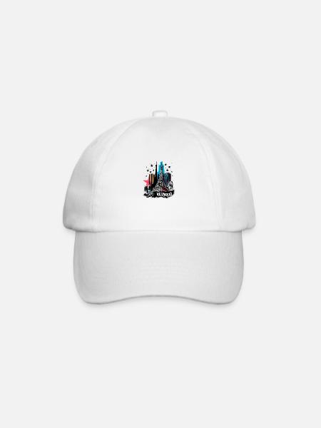 Paris Hollywood Skyline – Cultural Icons Art - Baseball Cap - white/white