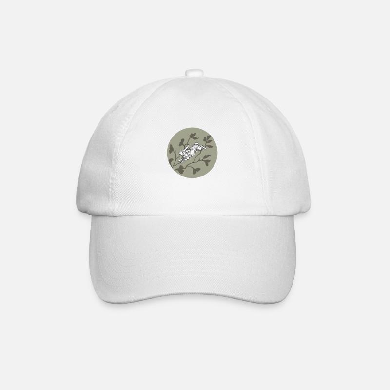 Rabbit on the moon - Baseball Cap - white/white