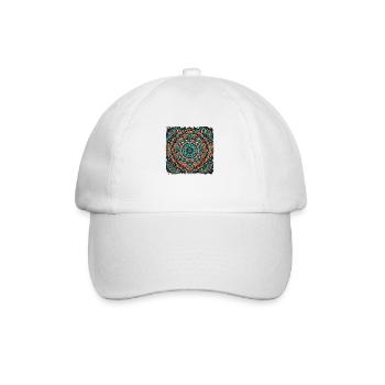 Colorful street art mandala - Baseball Cap - white/white - Front