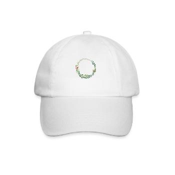 Floral Circle Personalizable - Baseball Cap - white/white - Front