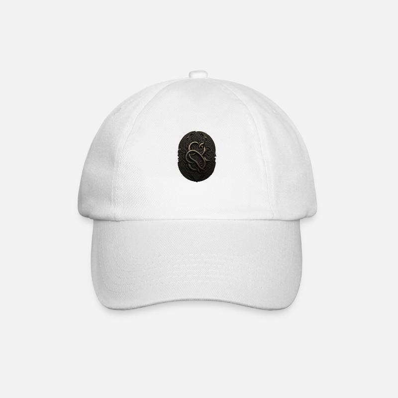Maya Schwarz-Gold-Monogramm - Baseballkappe - Weiß/Weiß