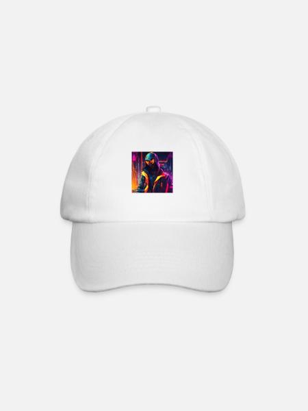 Futuristic man - Baseball Cap - white/white