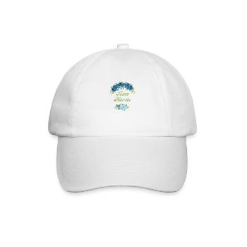The Bride Blue Flower Team - Matching tshirt - Baseball Cap - white/white - Front