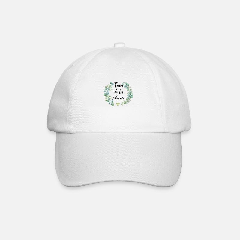 Team de la mariée floral -tshirt assorti - Casquette classique - blanc/blanc