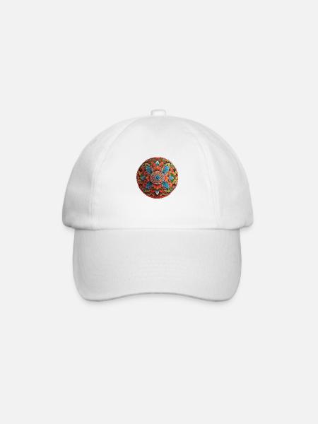 Mandala - Baseballkappe - Weiß/Weiß