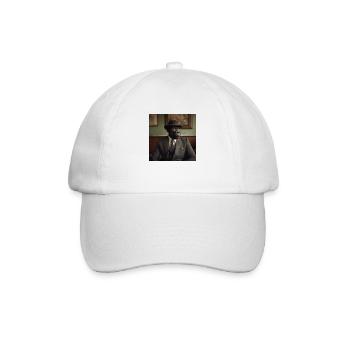 Chimp with hat and suit in a bar - Baseball Cap - white/white - Front
