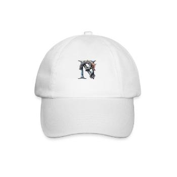 Buchstabe "N" im Drachendesign. - Baseballkappe - Weiß/Weiß - Vorne