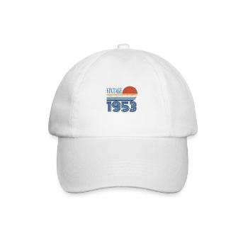 Jahrgang 1953 - Baseballkappe - Weiß/Weiß - Vorne