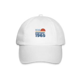 Jahrgang 1965 - Baseballkappe - Weiß/Weiß - Vorne