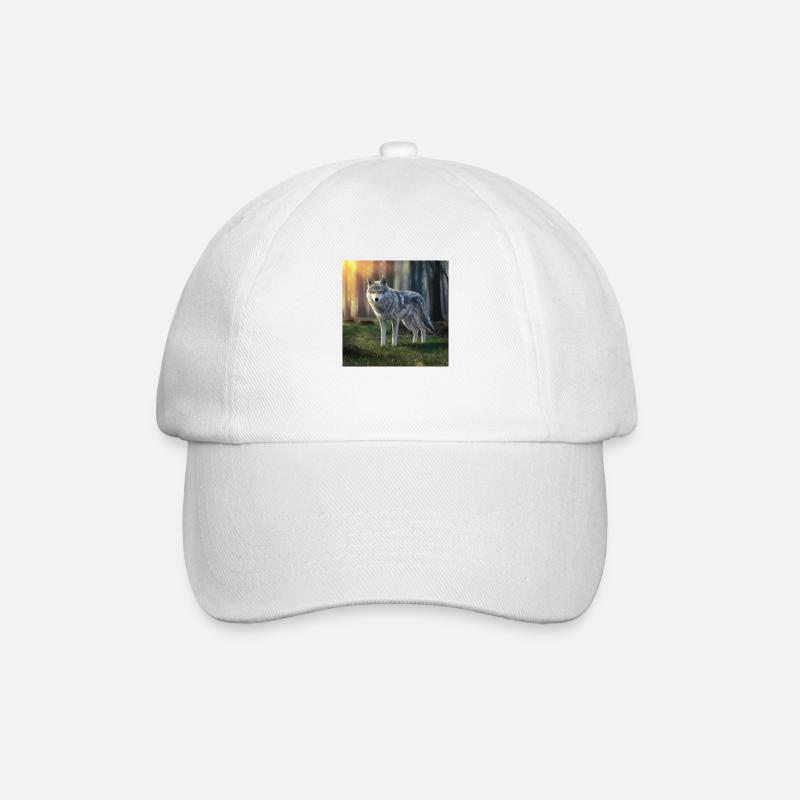 Wilder Wolf - Baseballkappe - Weiß/Weiß