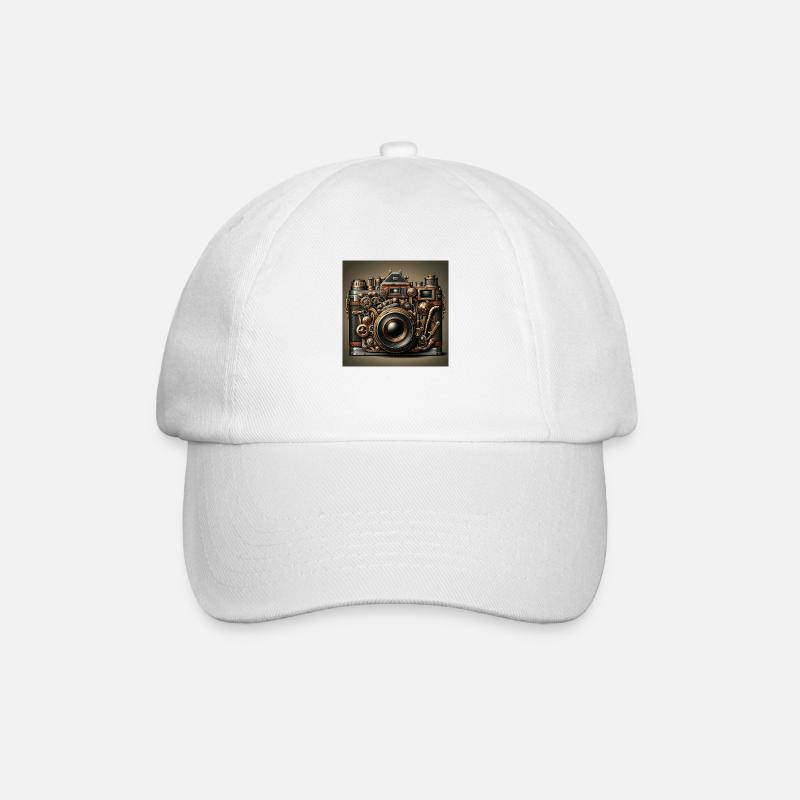 Steampunk Camera - Baseball Cap - white/white