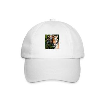Tiger Motiv, Tigerblick - Baseballkappe - Weiß/Weiß - Vorne