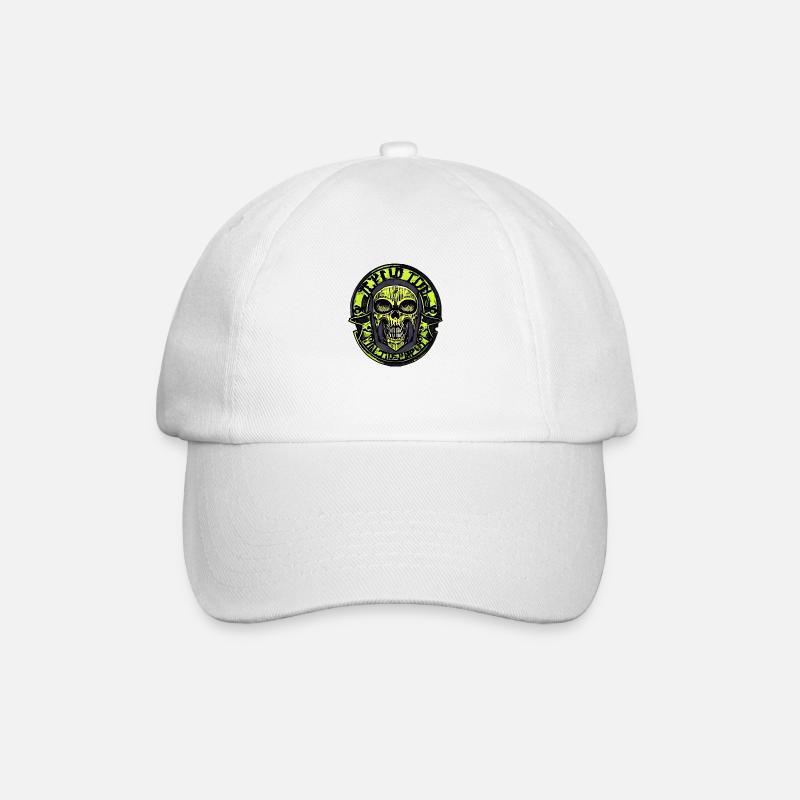 Totenkopf - Baseballkappe - Weiß/Weiß