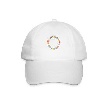 Couronne de fleurs de champ Boho personnalisable - Casquette classique - blanc/blanc - Devant