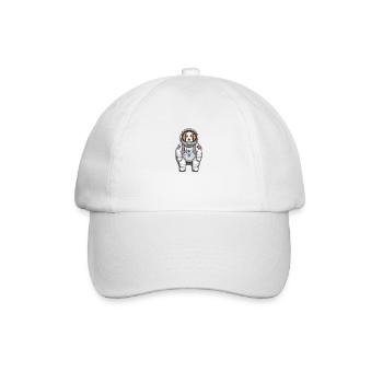 Cosmic Canine Cadet: A Pixel Pup's Space Odyssey - Baseball Cap - white/white - Front