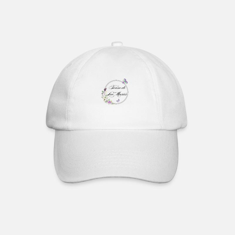 Team der Braut Schmetterling - Junggesellinnenabschied Geschenkidee - Baseballkappe - Weiß/Weiß