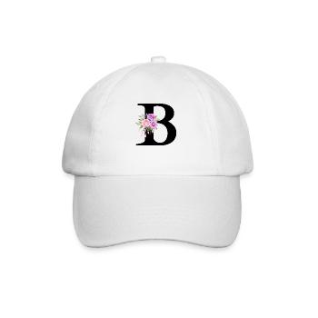 Purple floral letter b - Baseball Cap - white/white - Front