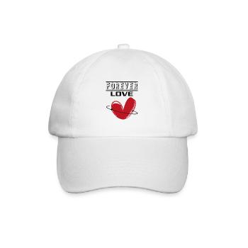 Liebe Forever I Love You Herz Hearts Wahre Liebe - Baseballkappe - Weiß/Weiß - Vorne