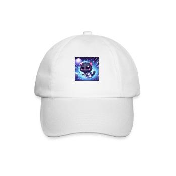 Space Kitty dans l’espace avec un ballon - Casquette classique - blanc/blanc - Devant
