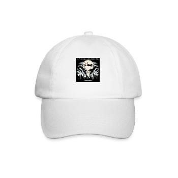 Cargo bike in Bat-Signal style, cargo bike - Baseball Cap - white/white - Front