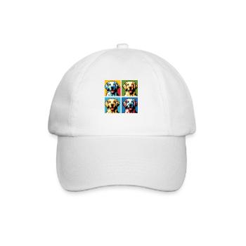 Pop Golden Retriever Dog Portrait - Pet Portrait - Baseball Cap - white/white - Front