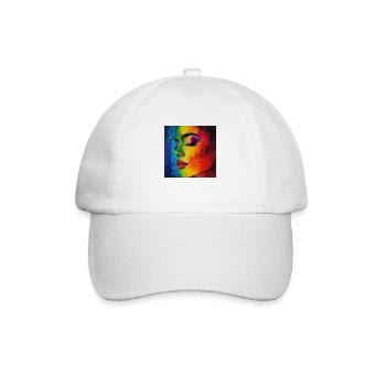 Regenbogen - Baseballkappe - Weiß/Weiß - Vorne
