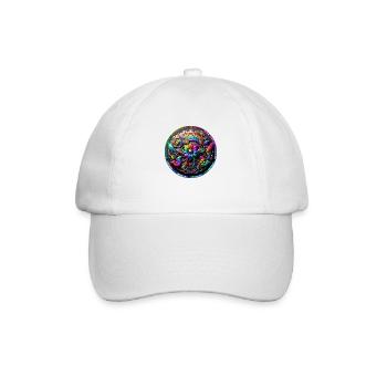Fleur arc-en-ciel mécanique 3 - Casquette classique - blanc/blanc - Devant