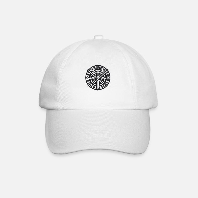 Alte Wikingersymbole Keltisch-Gälisch Version 5 - Baseballkappe - Weiß/Weiß